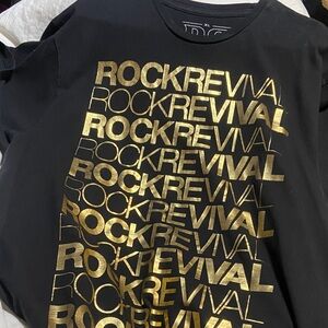 Rock Revival Kids Black Tee with Gold Accents